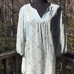 Beautiful J. Jill Chambray Print Tunic